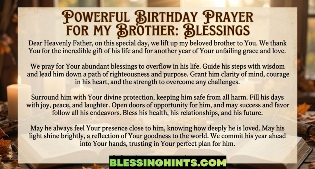 Powerful Birthday Prayer for My Brother